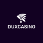 Logo van Duxcasino met een gestileerde vogel met uitgestrekte vleugels boven de merknaam.