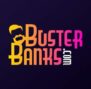 Logo van Buster Banks Casino met gestileerde tekst en een personage met een hoed.