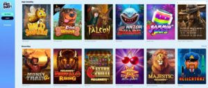 Een screenshot met een selectie van kleurrijke Casino Friday online gokspelminiaturen met verschillende thema's en titels.