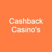 Advertentie voor InstaBank Casino met cashback op een oranje achtergrond.